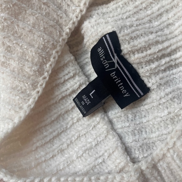 Allison Brittney Striped Sweater Dress - Midi - White and Brown Striped - Picture 11 of 13